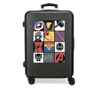 Joumma Marvel Avengers Power Squad Mittelgroßer Koffer Schwarz 46x65x23 cm Hartschale ABS Seitliches Zahlenschloss 56 l 3,1 kg 4 Doppelrollen Erweiterbar