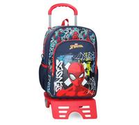 Joumma Marvel Grafity of Spiderman, Schulrucksack mit Trolley, Marineblau, 30 x 40 x 13 cm, Polyester, 15,6 l