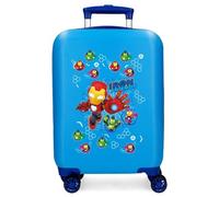 Joumma Marvel Iron Friends Blauer Kabinenkoffer, 33 x 50 x 20 cm, starres ABS-Seitenkombinationsschloss 28.4L 2.3kg, 4 Doppelrollen