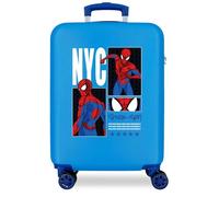 Joumma Marvel Spider-Man Urban Hero Kabinenkoffer Blau 38x55x20 cm Hartschale ABS Seitliches Zahlenschloss 34 l 2,6 kg 4 Doppelrollen Handgepäck