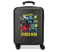 Joumma Marvel Spider-Man Urban Hero Kabinenkoffer Schwarz 38x55x20 cm Hartschale ABS Seitliches Zahlenschloss 34 l 2,6 kg 4 Doppelrollen Handgepäck
