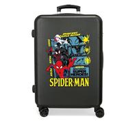Joumma Marvel Spider-Man Urban Hero Mittelgroßer Koffer Schwarz 46x65x23 cm Hartschale ABS Seitliches Zahlenschloss 56 l 3,1 kg 4 Doppelrollen Erweiterbar