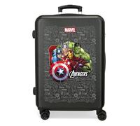 Joumma Marvel Team Avengers Koffer, mittelgroß, Schwarz, 46 x 65 x 23 cm, starr, 3 kg, seitlicher Kombinationsverschluss, ABS, 3 kg, 56 l