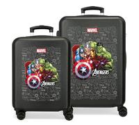 Joumma Marvel Team Avengers Kofferset, Schwarz, 55/65 cm, starr, ABS, seitlicher Kombinationsverschluss, 91 l, 6 kg, Handgepäck