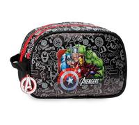 Joumma Marvel Team Avengers Zwei-Fächer Adaptierbare Kulturtasche Schwarz 26x16x11 cm PVC