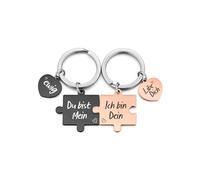 Jovivi Pärchen Schlüsselanhänger Du bist mein, Ich bin dein Puzzle-Design Paar Schlüsselanhänger Partnergeschenke Kreativ Keychain Geschenk für Paar Liebhaber Partner Freunde