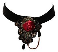 jowiha Arunta® Gothic Schmuck Samt Collier Band mit Spitze und Rose