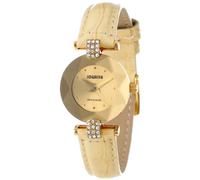 Jowissa Damen-Armbanduhr J5.187.S Facet Strass Gold PVD beschichtet Edelstahl Beige Lackleder, Gold, Armband
