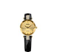 JOWISSA Gold/Schwarz Facet Strass Schweizer Damenuhr J5.615.S