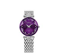 JOWISSA Stahl/Violett Facet Strass Schweizer Damenuhr J5.702.M