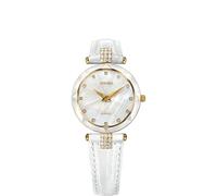 JOWISSA Weiss/Gold Facet Strass Schweizer Damenuhr J5.618.M