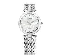 JOWISSA Weiss/Silber Facet Strass Schweizer Damenuhr J5.636.M