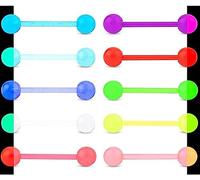 Jowxsx Zungenringe, Acryl, Zungenpiercing, Stäbe für die Nacht, Kunststoff, schön verarbeiteter Schmuck, Geschenk, 10 Stück