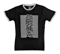 Joydivision T-Shirt Unknown Pleasures – Ringer mit Logo, offiziell, Unisex, Schwarz L