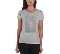 Joy Division T Shirt Space Lady Logo Nue offiziell Damen Skinny Fit Heather Grau S