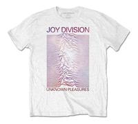 Joy Division T Shirt Space Unknown Pleasures Gradient Logo offiziell Herren Weiß L
