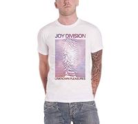 Joy Division T Shirt Space Unknown Pleasures Gradient Logo offiziell Herren Weiß XL