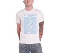 Joy Division T Shirt Unknown Pleasures Blau on Weiß Logo offiziell Herren Weiß XXL