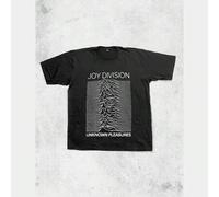 Joy Division Unknown Pleasures Washed Oversized Grafik-T-Shirt Herren Kurzarm Reine Baumwolle T-Shirt Locker Passform, Retro Post-Punk Streetwear Vint