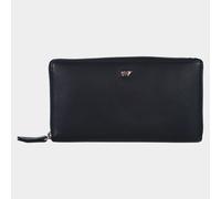 JOY RFID Reißverschluss-Geldbörse 18 Kartenfächer schwarz Damen - Leder