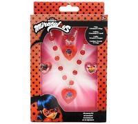 Joy Toy 65991 Miraculous Schmuckset: 1 Perlenarmband, 1 Perlenhalskette und 2 Ringe in Geschenkverpackung 12x4x18 cm