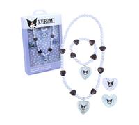 Joy Toy - Kuromi Schmuckset: 1 Perlenarmband, 1 Perlenhalskette und 2 Ringe - in Geschenkpackung