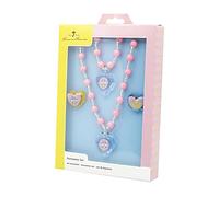 Joy Toy PRINZESSIN HERZENS ORDEN Schmuckset: 1 Perlenarmband, 1 Perlenhalskettchen, 2 Ringe - in Geschenkpackung 12x4x18 cm
