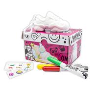 Joy Toy - Sneak-Artz - 10 cm Mini Sneakers Turnschuhe zum Selbst Gestalten mit Farben, Clip On und Stickers in pinker Schuhschachtel - 24 Verschiedene zum Sammeln, pink