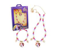 Joy Toy - Unicorn Academy Schmuckset: Halskette und Armband aus Plastik mit Sternen und Charms für Kinder