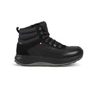 JOYA Dublin Black - Damen Lederschnürstiefel mit Reißverschluss für den leichten Einstieg