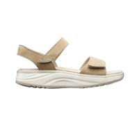 JOYA Flores Beige, Sandalen für Damen aus Nubukleder mit Klettverschluss, beige, 39