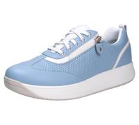 JOYA Laura Light Blue III, dezenter und extrem bequemer Schnürschuh für Damen, aus Premiumleder in hellem Blau, bietet eine hervorragende Dämpfungswirkung sowie ausgewogene Druckverteilung beim Gehen