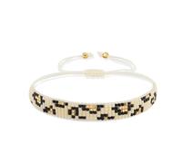 Joya Love Beiges Armband für Damen, Surfer-Geschenk, Leopardenmuster, Rocailles-Perlen, verstellbar, handgefertigt, Muster, Boho, Neuheit, Statement-Armband