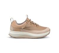 JOYA Maui STX beige, ruhiger Bequemschuh für Damen aus leichtem Textilmaterial und mit komfortabler Dämpfung, wasserabweisend, in legerem Beige mit goldfarbenen Ösen