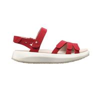 JOYA Merida Red, Sandalen für Damen aus Veloursleder mit Mikrofaserfutter, rot, 39