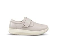 JOYA Relax II Light beige, dezenter und extrem bequemer Slip-In für Damen, aus Premiumleder in hellem Beige, mit Klettverschluss sowie atmungsaktivem Futter zur Vermeidung von Druckstellen am Fuß