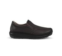 JOYA Traveler II Dark Brown - Eleganter Herren-Slipper aus Vollnarbenleder, Lederfutter, gepolsterter Kragen und Zunge, Gummisohle. Einfaches Hinein- und Herausschlüpfen.