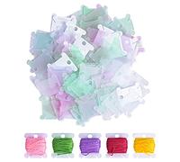 Joyan Stickgarn Aufbewahrung 120 Stück Plastik Stickgarn Spulen Stickgarn Karten Kreuzstich Veranstalter Floss Spulen Karte für Handwerk DIY Stickerei Nähen Nähgarnaufbewahrung (5 Farben)