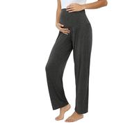 Joyaria Schwangerschaftshose Weich Yogahose für Schwangere Stretch Umstandshose Lang Freizeithose/Jogginghose/Umstands-Pyjamahose(Dunkelgrau,XXL)