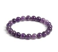 Joyas Minerales Amethyst-Armband - 100% echte Natursteine | Bequem & elegant | Elastische koreanische Schnur | Inkl. Geschenkbox (Amethyst, 6mm)