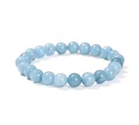 Joyas Minerales Aquamarin-Armband - 100% echte Natursteine | Bequem & elegant | Elastische koreanische Schnur | Inkl. Geschenkbox (Aquamarin, 8mm)