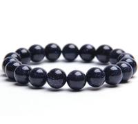 Joyas Minerales Blauer Sandstein-Armband - 100% echte Natursteine | Bequem & elegant | Elastische koreanische Schnur | Inkl. Geschenkbox (Blauer Sandstein, 6mm)