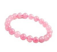 Joyas Minerales Durchsichtiger Rosenquarz-Armband - 100% echte Natursteine | Bequem & elegant | Elastische koreanische Schnur | Inkl. Geschenkbox (Durchsichtiger Rosenquarz, 6mm)