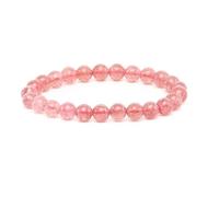 Joyas Minerales Erdbeerquarz-Armband - 100% echte Natursteine | Bequem & elegant | Elastische koreanische Schnur | Inkl. Geschenkbox (Erdbeerquarz, 8mm)
