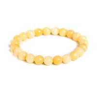 Joyas Minerales Gelbe Jade-Armband - 100% echte Natursteine | Bequem & elegant | Elastische koreanische Schnur | Inkl. Geschenkbox (Gelbe Jade, 10mm)