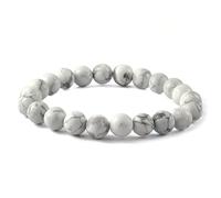 Joyas Minerales Howlith-Armband - 100% echte Natursteine | Bequem & elegant | Elastische koreanische Schnur | Inkl. Geschenkbox (Howlith, 8mm)