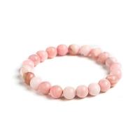 Joyas Minerales Rosa Opal-Armband - 100% echte Natursteine | Bequem & elegant | Elastische koreanische Schnur | Inkl. Geschenkbox (Rosa Opal, 6mm)