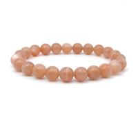 Joyas Minerales Sonnenstein-Armband - 100% echte Natursteine | Bequem & elegant | Elastische koreanische Schnur | Inkl. Geschenkbox (Sonnenstein, 8mm)
