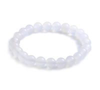 Joyas Minerales Weiße Jade-Armband - 100% echte Natursteine | Bequem & elegant | Elastische koreanische Schnur | Inkl. Geschenkbox (Weiße Jade, 6mm)