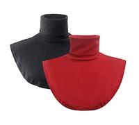 Joyci Mode Rollkragen Falsche Kragen Winter Unisex Baumwolle Einfache Dickey Kragen, 2er-Pack - Schwarz/Rot, Einheitsgröße